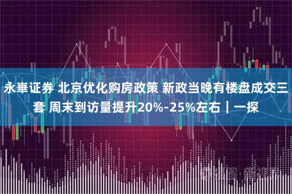 永崋证券 北京优化购房政策 新政当晚有楼盘成交三套 周末到访量提升20%-25%左右|一探