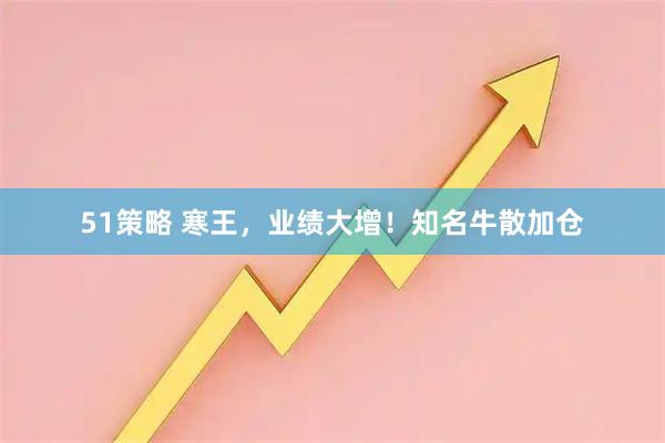 51策略 寒王，业绩大增！知名牛散加仓